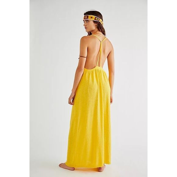 Free People Yellow Midi Dress - Picture 3 of 7